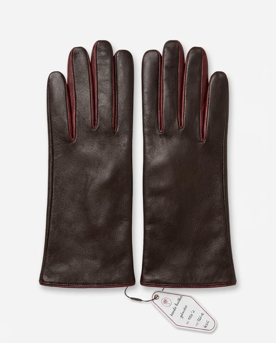 Plage Paloma gants en cuir marron