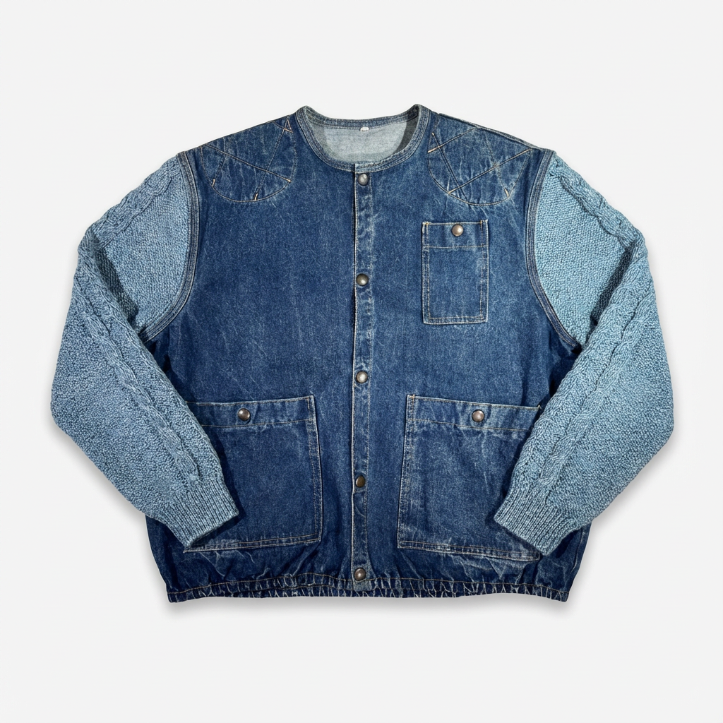 Alexis vintage veste en jean manche en maille