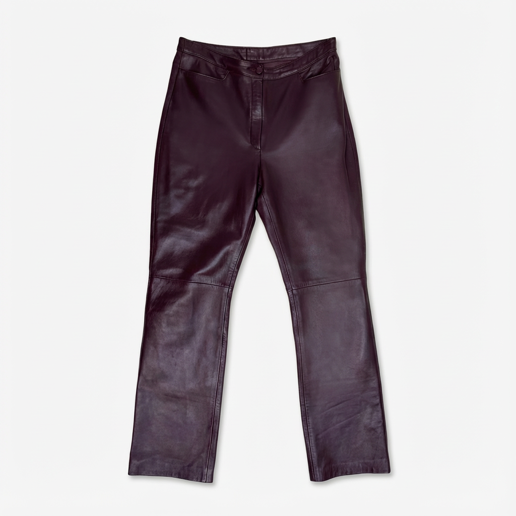 Pantalon cuir bordeaux RENARD