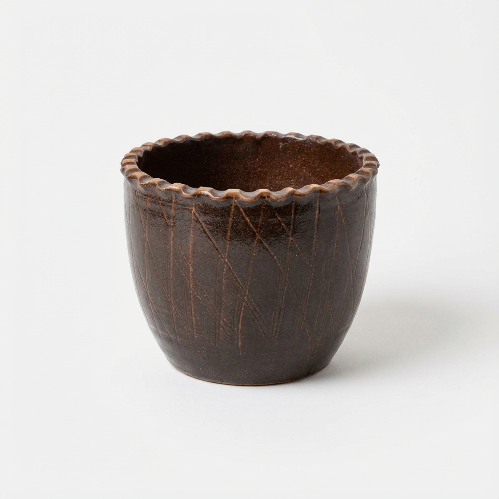 Cosa gallery bol en grès émaillé brun 50´s